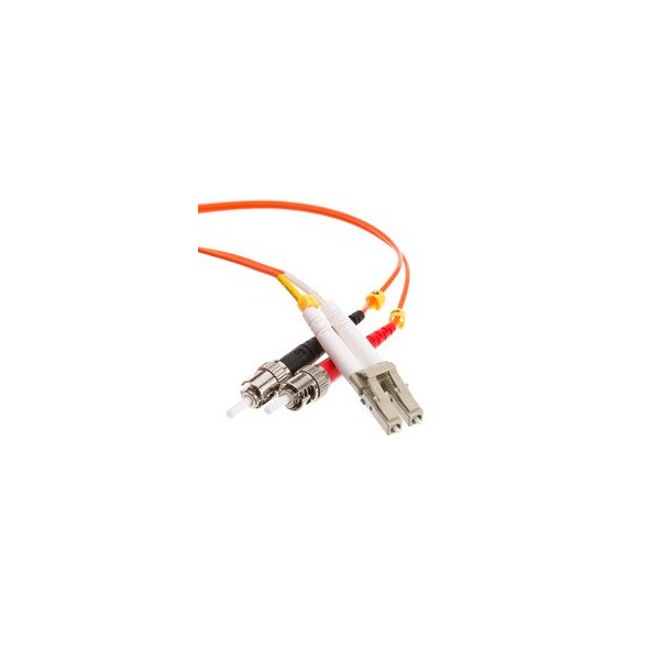 Cable Wholesale LC/UPC to ST/UPC OM2 Duplex 2.0mm Fiber Optic Patch Cord, OFNR, Multimode 50/125 LCST-11005 - main